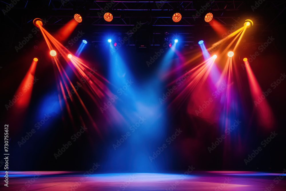 Poster spotlight on stage. background image. created with generative ai technology