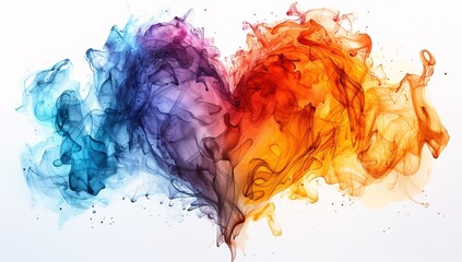Colorful Heart Art: A Blend of Rainbow Colors and Love Generative AI