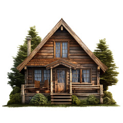 Cottage house isolated on transparent background