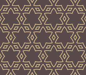 Floral golden ornament. Seamless abstract classic background with flowers. Pattern with repeating floral elements. Ornament for wallpaper and packaging