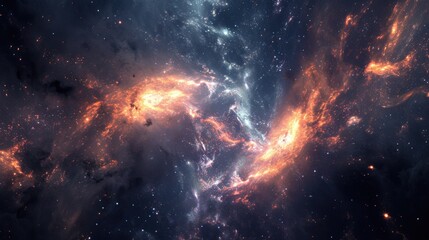 Fototapeta na wymiar A captivating image of a space scene featuring stars and nebulas. Perfect for use in astronomy and science-related projects
