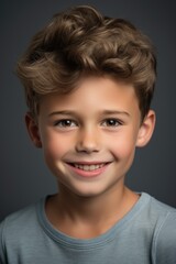 A young boy with a big smile on his face. Perfect for capturing joy and happiness in everyday life