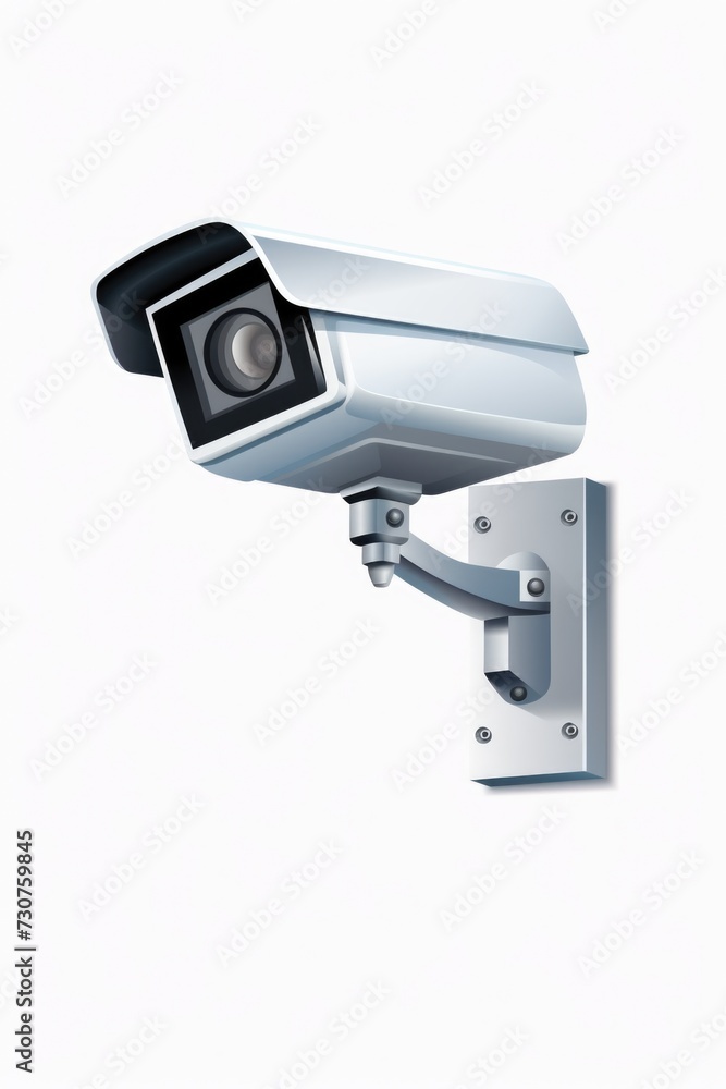 Poster a security camera mounted on the side of a wall. perfect for surveillance and monitoring purposes