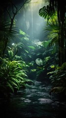 realitic jungle background, beautiful light, for  instagram,