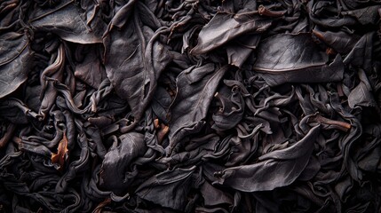 Several fermented black tea leaves up close. Generative Ai. - obrazy, fototapety, plakaty