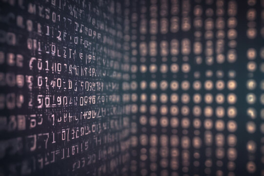 Blurred background of digital binary encrypted code