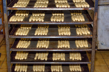 Fresh bread dough resting before baking.