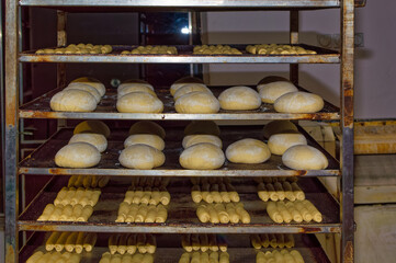 Fresh bread dough resting before baking.