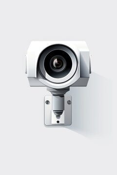 A camera mounted to the side of a wall. Can be used for surveillance or monitoring purposes