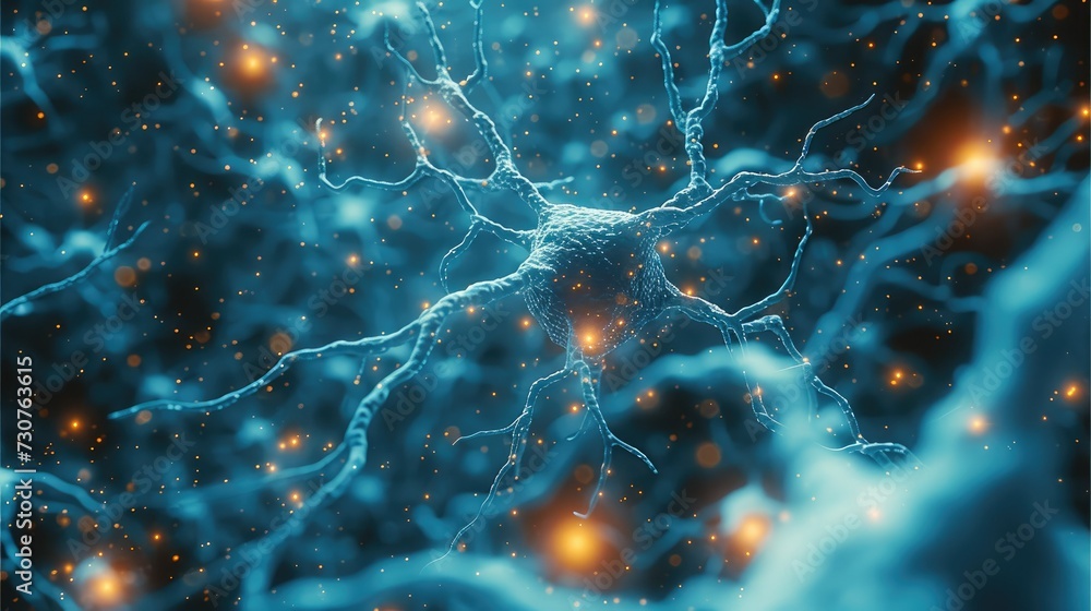 Fototapete neural network threads. generative ai.