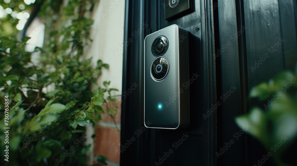 Poster A close-up view of a door handle. This image can be used to represent security, access, or home improvement concepts