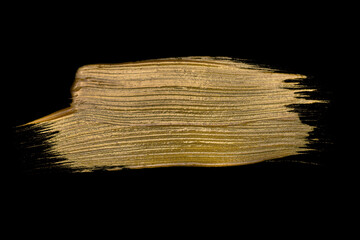 Golden Brush Stroke on Black Background