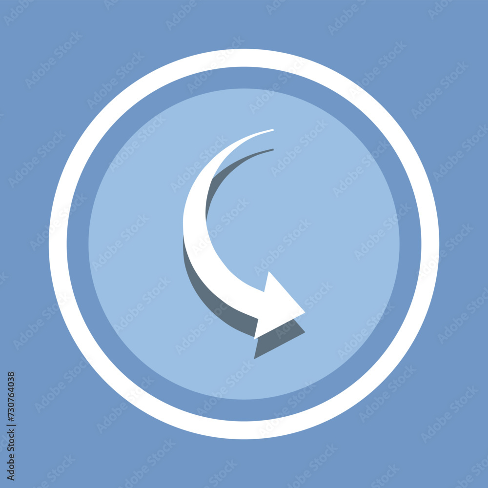 Poster curved arrow icon vector. arrow pointer icon vector in trendy flat style. arrow right icon image, ar