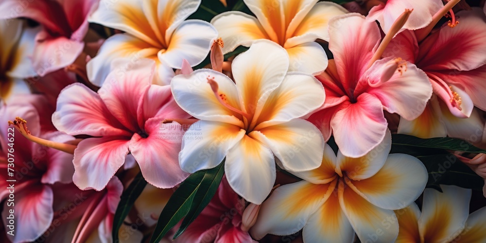 Poster A close-up view of a bunch of flowers. Perfect for adding a touch of beauty to any project or design