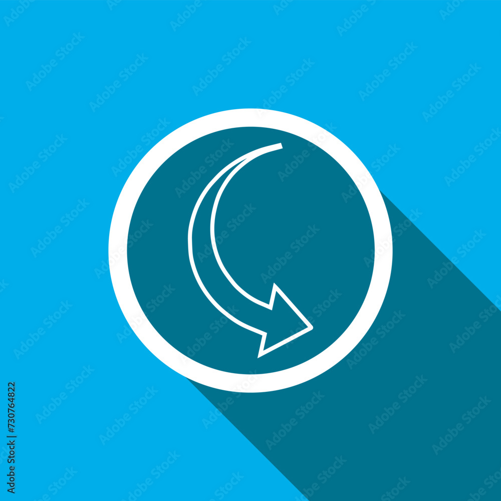 Poster curved arrow icon vector. arrow pointer icon vector in trendy flat style. arrow right icon image, ar