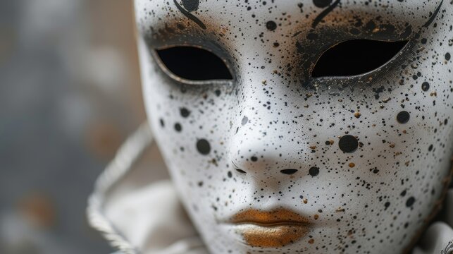 Close-up of a mask made of white. Generative Ai.