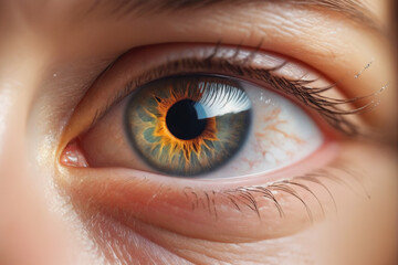 Fototapeta premium Close up of a human eye looking, one person eyesight