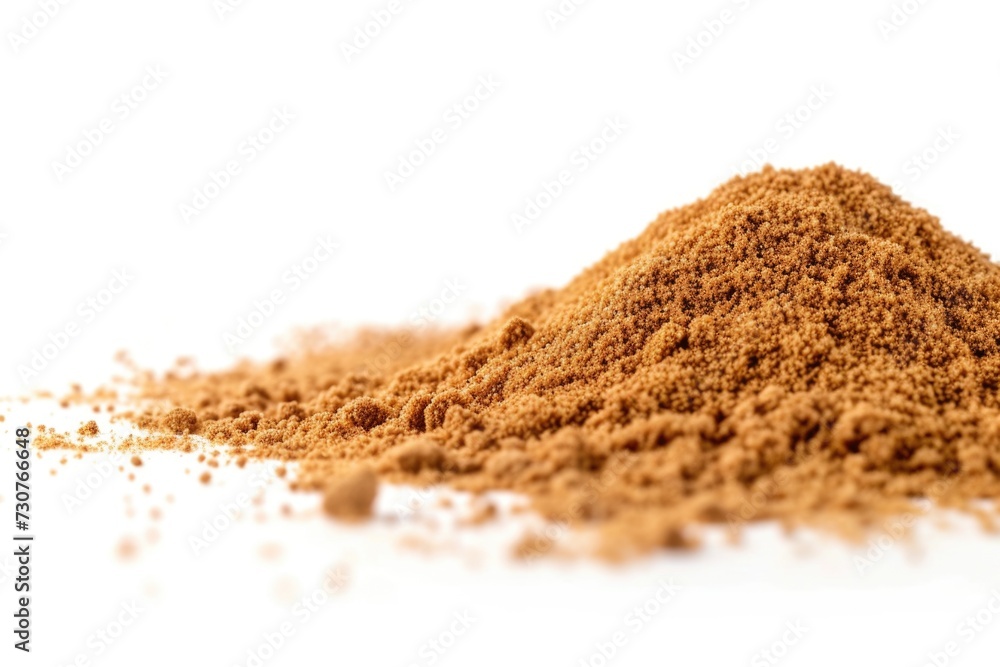 Poster a pile of sand on a white surface. suitable for various concepts and designs