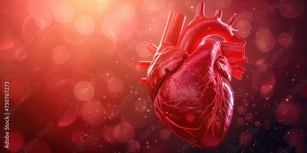 Poster a detailed image of a human heart with the corona. this image can be used to illustrate medical arti