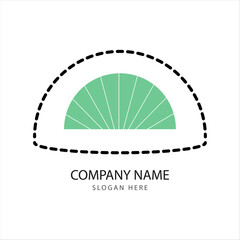 green logo design, company logo design with half-circled shape, professional logo design, company logo circled design, vector logo business corporate logo text
