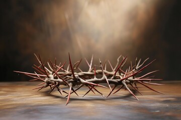 crown made of thorns on dark background