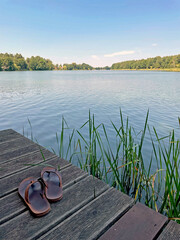 flip flops, badelatschen, steg, sommer, brandenburg, wandlitz, erholung, 