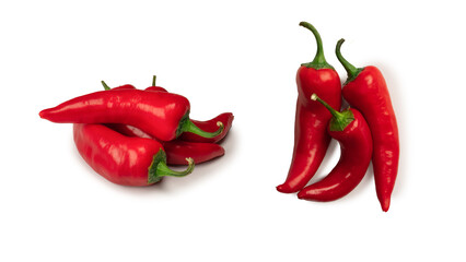 Red hot chili pepper isolated on a white background.