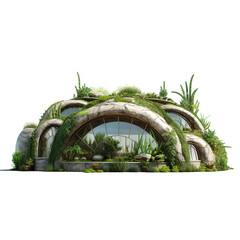 Earthship house isolated on transparent background