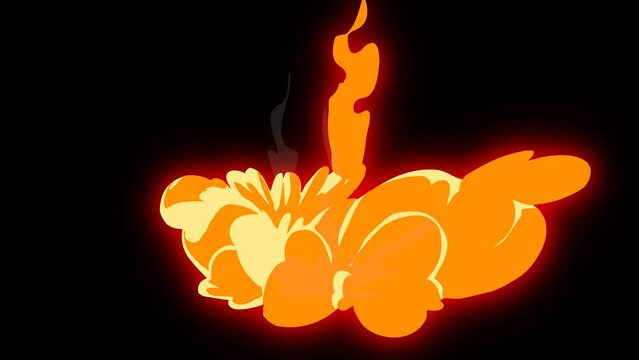Combined Flash FX Element Animation featuring glowing fire elements falling and exploding in a big way