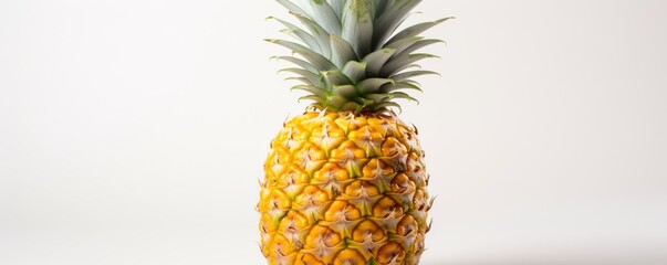 Fresh pineapple on a white background. Generative AI.