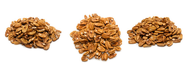 Pecan-nut isolated on white background.