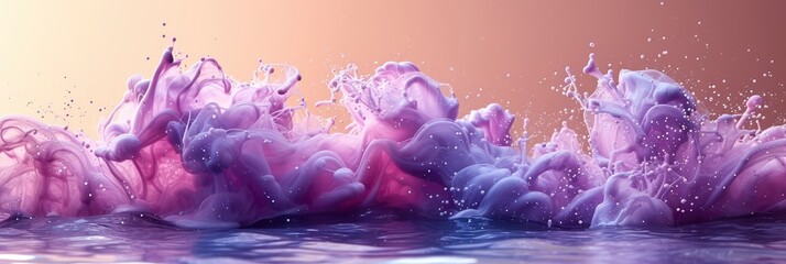 Ink Water Splash Purple Paint Abstract, Background Banner HD