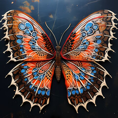 Intricate patterns on butterfly wings.