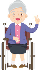 elderly woman on wheelchair