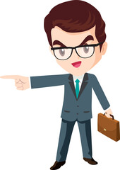 smart business man with glasses character