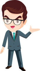 Fototapeta premium smart business man with glasses character