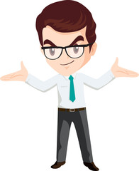 smart business man with glasses character