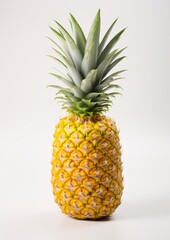 Fresh pineapple on a white background. Generative AI.
