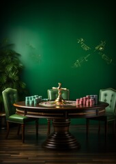 Player table for casino. Gambling. Generative AI.