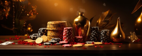 Player table for casino. Gambling. Generative AI.