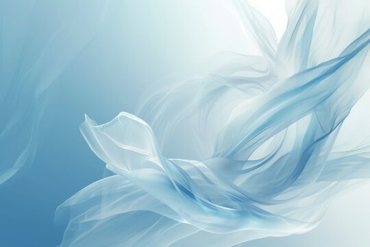 Gentle waves of soft, light blue fabric, creating an abstract and tranquil design ideal for a calming wallpaper, abstract blue background with waves