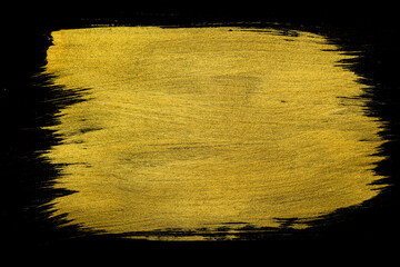 Golden Brush Stroke on Black Background