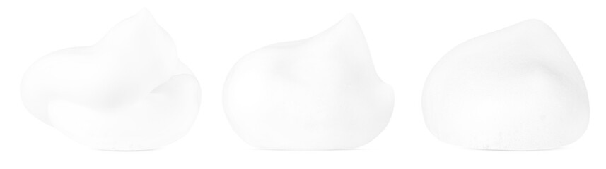 Set of foam shaving gel isolated on a transparent background.