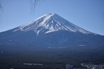 風景、山、秋、富士山、紅葉