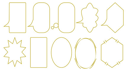 吹き出しセット：黄フチ1