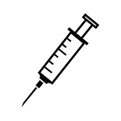 Black and white syringe vector icon - 730777689