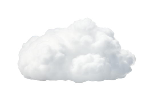 Puffy cloud isolated on transparent background Generative Ai