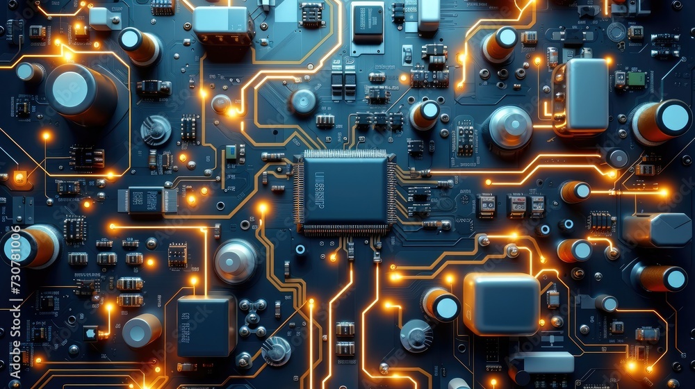 Poster an circuit diagram of a transistor, focused and serious. generative ai.