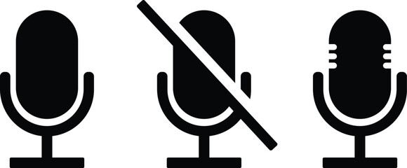 Microphone mute and unmute vector
