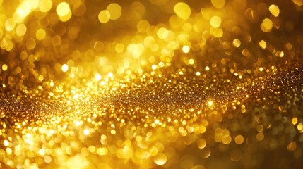 Sparkling Gold Glitter Background with Bokeh Effect